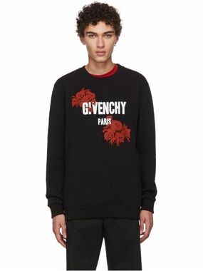 Givenchy Logo And Roses Sweatshirt Black Size L